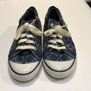 Blue signature coach shoes